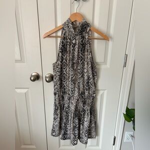 Sleeveless Snake Print Dress